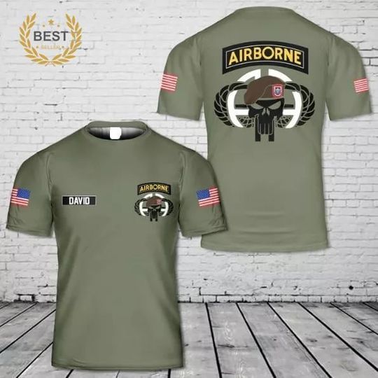 Airborne Skull Beret Shirt - Tactical Military Pride Apparel