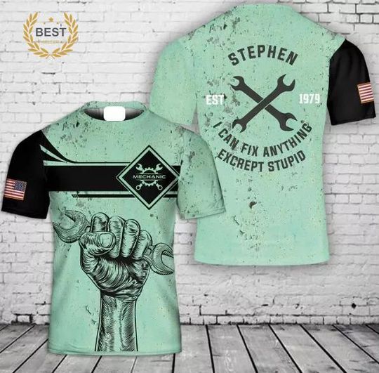 Discover Custom Name and Year Mechanic 3D T-Shirt Great cool hot