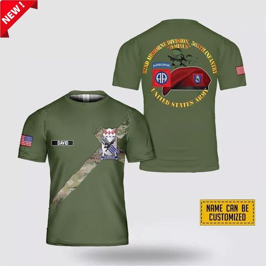 Custom US Army 82nd Airborne Division 505th Parachute Infantry Regiment T-Shirt