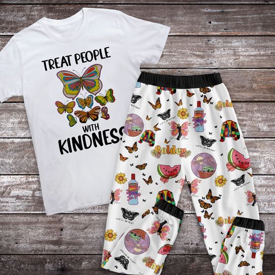Discover Treat People With KindnessPajamas Set, Family Pajamas, Family Christmas Pajamas Set.
