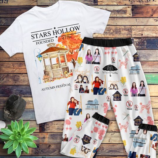 Gilmore Girls Star Hollow Pajamas Set, Family Pajamas, Family Christmas Pajamas Set.