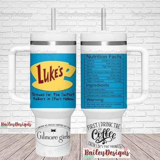 Gilmore Girls Tumbler 40 oz, Star Hollow Gilmore Girls Tumbler, Lukes Dinner Coffee Tumbler, Lukes Coffee Tumbler, Halloween Movie Gift