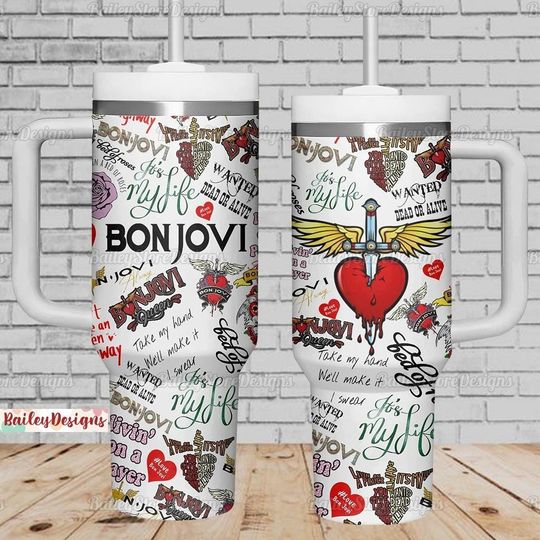 Discover Bon Jovi Tumbler 40oz, Bon Jovi Tumbler Cup, Bon Jovi Rock Band Tumbler, Bon Jovi Rock Stainless Tumbler, Bon Jovi Coffee Tumbler