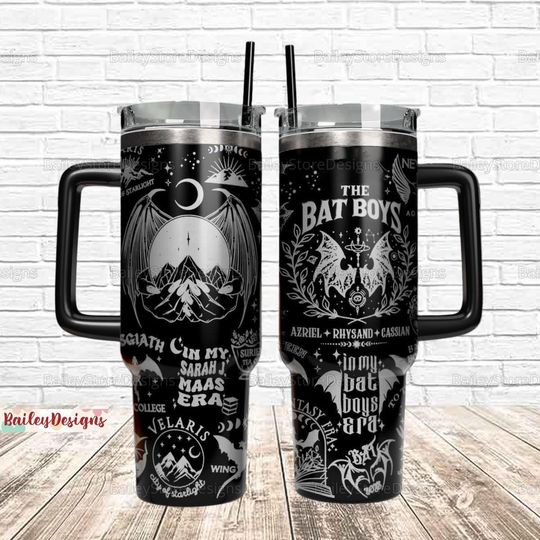 The Bat Boys Tumbler 40 Oz, Night Court Acotar Tumbler Cup, City Of Starlight Coffee Tumbler, Rhysand Quotes Tumbler, Sarah J Maas Cup