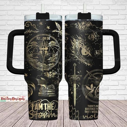 Basgiath War College Tumbler 40oz, Fourth Wing Tumbler Cup, Bookish Dragon Rider Tumbler, Violet Sorrengail Coffee Cup, Halloween Gift