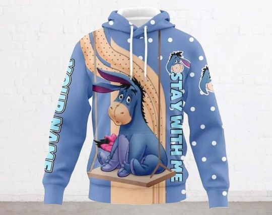 Discover Personalized Eeyore 3D Hoodie, Cute Eeyore 3D Hoodie, Disney Halloween 3D Hoodie, Eeyore Halloween 3D Hoodie, Gift For Halloween Party.