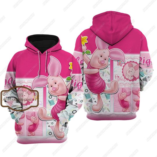 Discover Disney Piglet Hoodie, Disney Piglet Zip Hoodie, Piglet Hoodie, Winnie Pooh Hoodie, Winnie The Pooh Gift, Disney Piglet Gift