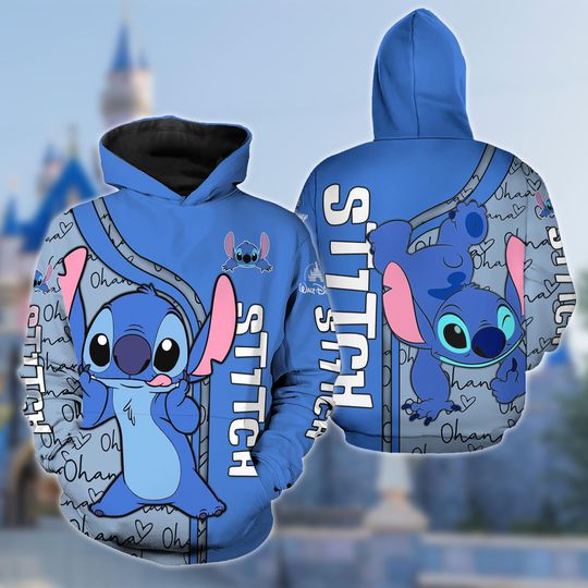 Discover Stitch 3D Shirt, Stitch Cartoon Zip Hoodie, Cartoon Movie Sweatshirt, Stitch and Lilo Lover Zip Hoodie, Trip Hoodie, Stitch Men Women Tee