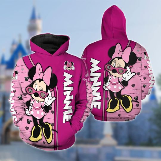 Discover Minnie Mouse 3D All Over Print Shirt, Minnie Mouse Shirt, Minnie Hoodie, Minnie Mickey Girlfriend Sweatshirt, Birthday Gift For Family