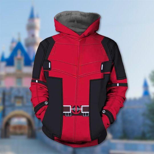 Discover Superhero Deadpool Hoodie, Deadpool & Wolverine Movie 3D Adult T-shirt Hoodie, Wade Wilson All Over Print Shirt, Deadpool Hoodie Gift