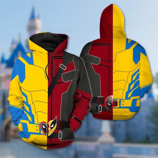 Deadpool And Wolverine Hoodie, Deadpool & Wolverine 3D Adult T-shirt Hoodie, Superhero All Over Print Shirt, Superhero Hoodie Gift