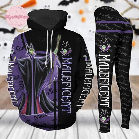 Halloween Maleficent Hoodie Legging Set, Disney Villains