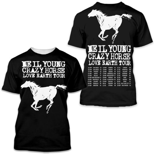 Neil Young Shirt Music T Shirt World Tour 2024 Tour, Comfortable Short Sleeves