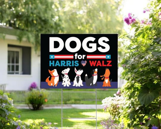 Discover Dog For Harris Walz Yard Sign, Kamala Harris Yard Sign, Vote Kamala Yard Sign, Harris Walz Supporter Yard Sign, Democratic Yard Sign Gift