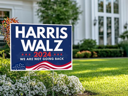Discover Harris Walz Yard Sign w Stake, Double Sided Kamala Harris Yard Sign, We Are Not Going Back, Harris 2024 Madam President, Kamala Harris 2024
