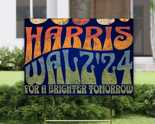 Discover Harris Walz Retro Yard Sign, Retro Kamala Harris 2024 Yard Sign, Harris Walz 2024 Yard Sign, For The People Sign, Kamala Harris 2024 Sign