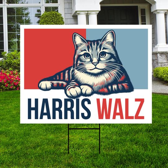 Discover Harris Walz 2024 Obviously Yard Sign - Coroplast Harris For President 2024 Lawn Sign, President Election Obviously Signs with Metal Stake