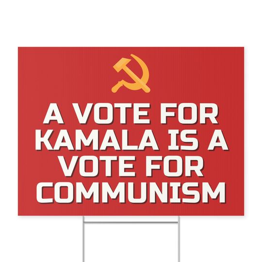 Discover Yard Sign, Kamala is a communist, Political Yard Sign, Anti-Kamala Sign, Garden Decor, Protest Sign, Lawn Sign