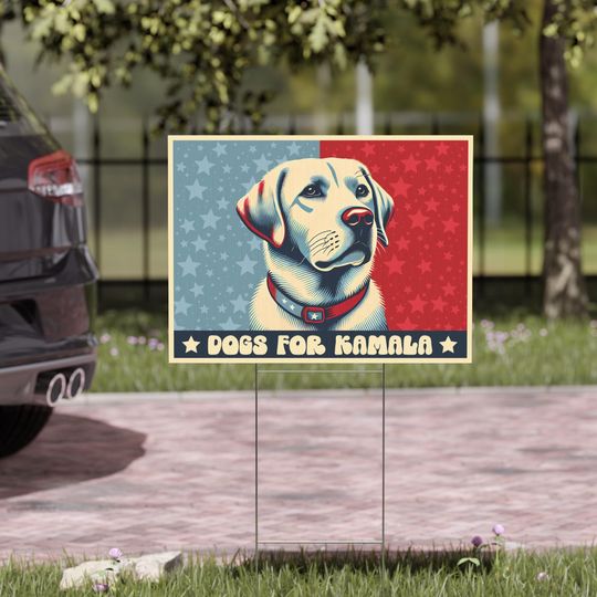 Dogs For Kamala Yard Sign, Cute Patriotic Dog Lovers Voting For Kamala Harris, Kamala Harris Supporter Sign, Harris Walz Yard Sign