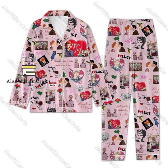 I Love Lucy Pajamas, I Love Lucy Women Pajamas, I Love Lucy Bridesmaid Pajamas, Lucy Ricardo Pajamas Set, Lucy TV Show Midnight Shirt