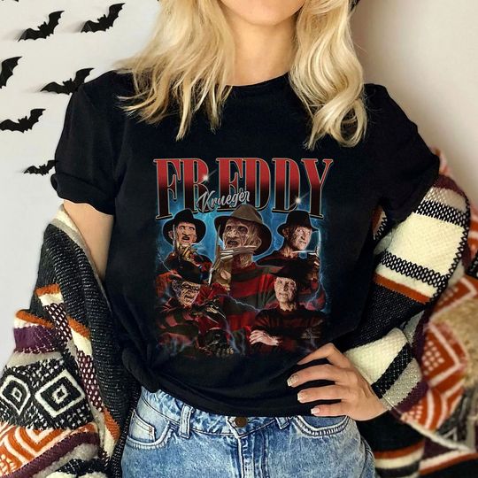 Freddy Krueger Vintage Shirt, Horror Characters Friends Sweatshirt, Halloween Horror Characters, Friends Halloween Shirt, Horror Movie Shirt