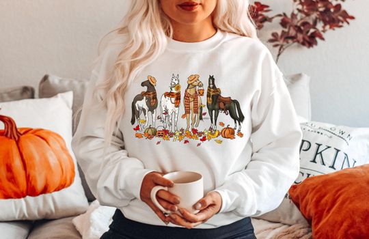 Discover Horse Ghost Sweatshirt, Halloween Sweatshirt, Horse Lover Gift, Cute Ghost Sweatshirt