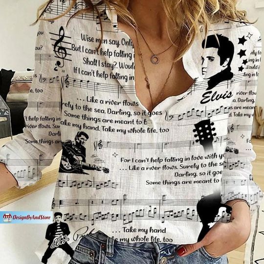 Discover Elvis Presley Linen Shirt, Elvis Linen Blouse, The King Shirt, Blouses Tops Women, Elvis King Shirt, Elvis Presley Gift