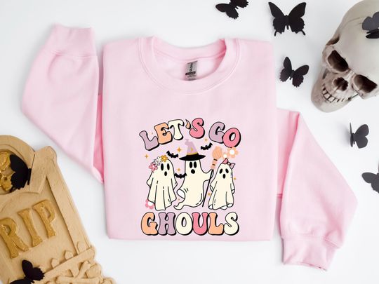 Discover Lets Go Ghouls Sweatshirt, Halloween Sweatshirt , Retro Halloween Sweater Funny