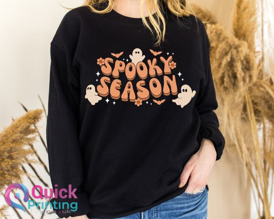 Discover Spooky Season sweatshirt, GHOST Halloween Top, kids halloween sweatshirt