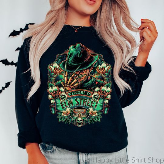 Elm Street Sweatshirt, Freddy Krueger Sweatshirt, Nightmare Shirt, Horror Movie Shirt, Horror Movie Gift, Halloween Horror Movie Sweatshirt