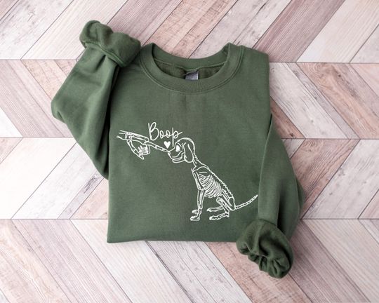 Discover Dog Boop Halloween Sweatshirt, Dog Skeleton Sweatshirt, Spooky Dog Hoodie