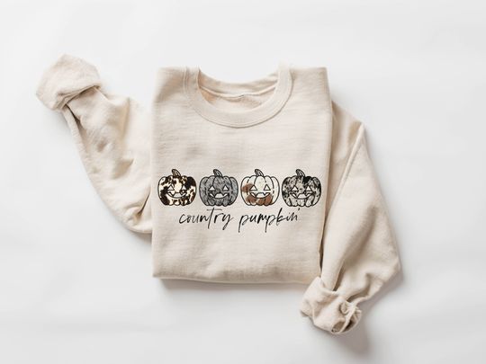 Discover Halloween Pumpkin Sweatshirt, Country Pumpkin Hoodie, Halloween Sweatshirt