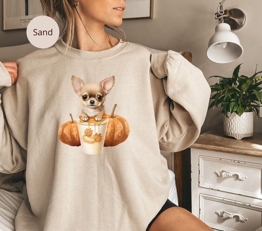 Discover Chihuahua Halloween Sweatshirt, Chihuahua Spice Pumpkin Latte Sweatshirt