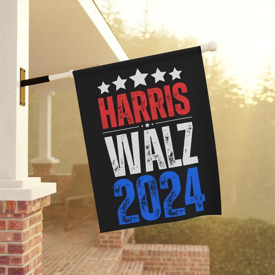 Discover Kamala Harris Tim Walz 2024 Flag, 2024 Presidential Election Outdoor Lawn House Flag For President Election 47, Democrat House Flag