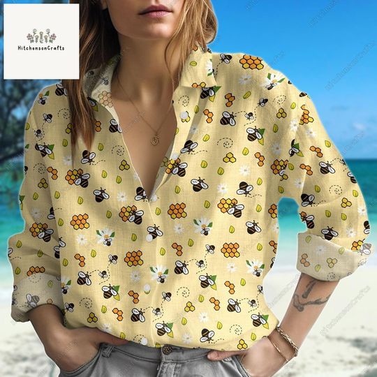 Discover Bee Blouses Shirt, Bee Long Sleeve Shirt, Bee Button Blouses Shirt Women, Bee Women Blouses, Bee Blouse, Bee Lover, Beekeeper Gifts