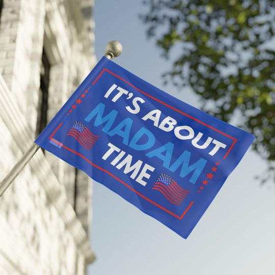 Discover Harris Walz Flag It's About Madam Time Flag Harris Walz 2024 Flag -Campaign Flag Harris for President Large Flag Democratic Election Flag