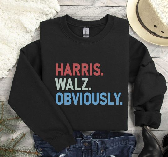 Discover Kamala Harris Walz Obviously comfort color Sweatshirt, Madam President Election Voting Sweater, Liberal Gift, Democratic Rally Kamala Shirt