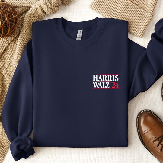 Discover Harris Walz Embroidered 2024 Sweatshirt, Kamala Walz sweatshirt, Madam President, Kamala Rally, Presidential Election 2024, democrat, Gift