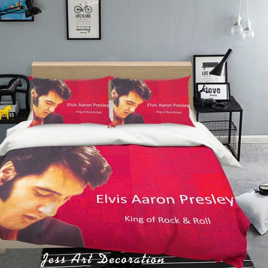 3D Rock Elvis Presley Bedding Set, Bedroom Decor