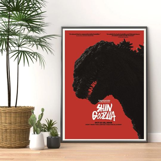 Shin god zilla 2016 Movie Poster Print, Canvas Wall Art, Room Decor, Movie Art, Gifts for Him/Her, Wall Art Print,Art Poster