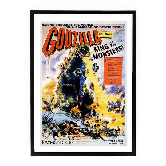 Discover god zilla King of the Monsters 1956 Vintage Movie Poster  Retro Kaiju Art Print  Iconic Monster Film Wall Decor