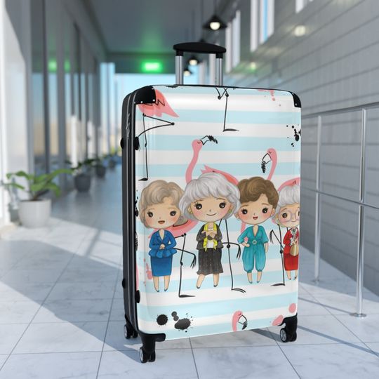 Discover Stay Golden Sea Breeze Suitcase | Carry-On Case | Small Medium Large | Luggage | Shady Pines | Miami | 80s | Retro | Suitcase