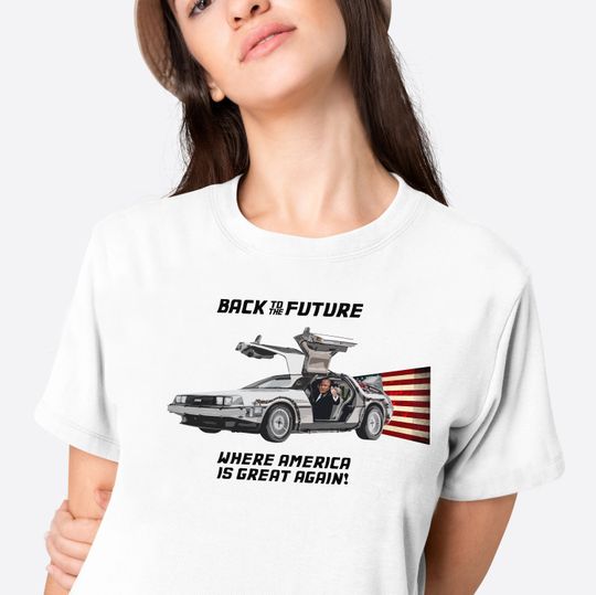 Discover Trump Back to the Future Make America Great Again Shirt, Trump in Delorean, Trump for President 2024 Shirt, Republican 2024, MAGA Shirt