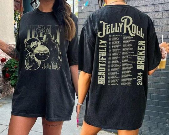 Discover Jelly Rap Tour Roll 2 Sided Shirt, The Beautiful Broken Tour 2024 Country Music Concert Gift Unisex Shirt, Jelly Rapper Tshirt