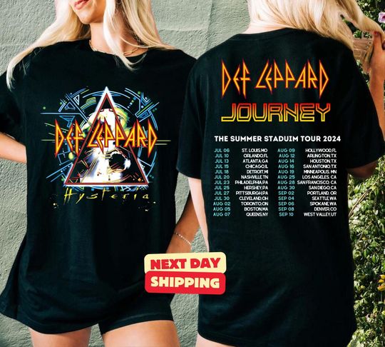Discover Def-Leppard And Journey Summer Stadium Tour 2024 Shirt, Journey Tour Shirt, Def Leppard Shirt, Rock Music, Journey Fan Gift