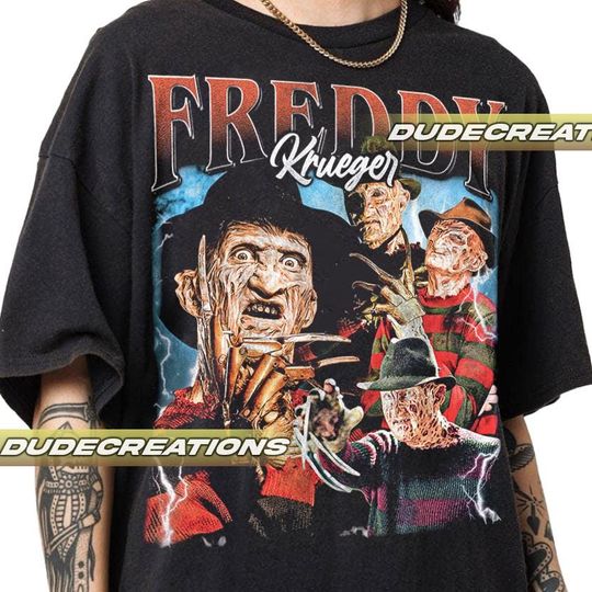 Freddy Krueger T-Shirt, Horror Movie Shirt, Halloween Tee, Scary Graphic Top, Nightmare on Elm Street Gift
