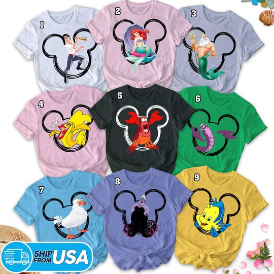 Discover Custom Mermaid Group Shirt, Mermaid Family Matching T-Shirt, Princess Mermaid Shirt, Friend Trip Cruise Shirt