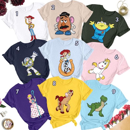 Discover Toy Characters Family Matching Shirt, Toy Movie Family Trip T-Shirt, Magic Kingdom Shirt, Costume For Friends, Birthday Party Theme Gifts