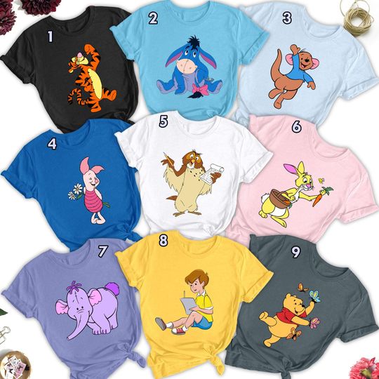 Bear And Friends Matching Shirt, Magic Kingdom Shirt, Animal Costume For Friends, Movie Characters Family Trip Gift, Holiday Vacation Tee