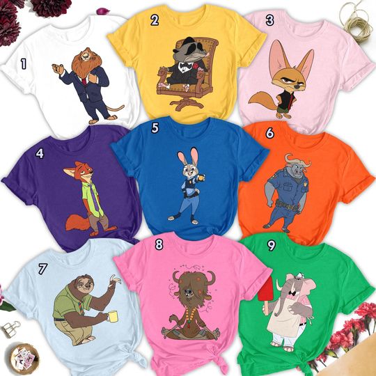 Discover Funny Character Theme Matching Shirt, Cartoon Character Family Trip Shirt, Magical Movie Group Costume Shirts, Birthday Party Theme Gift